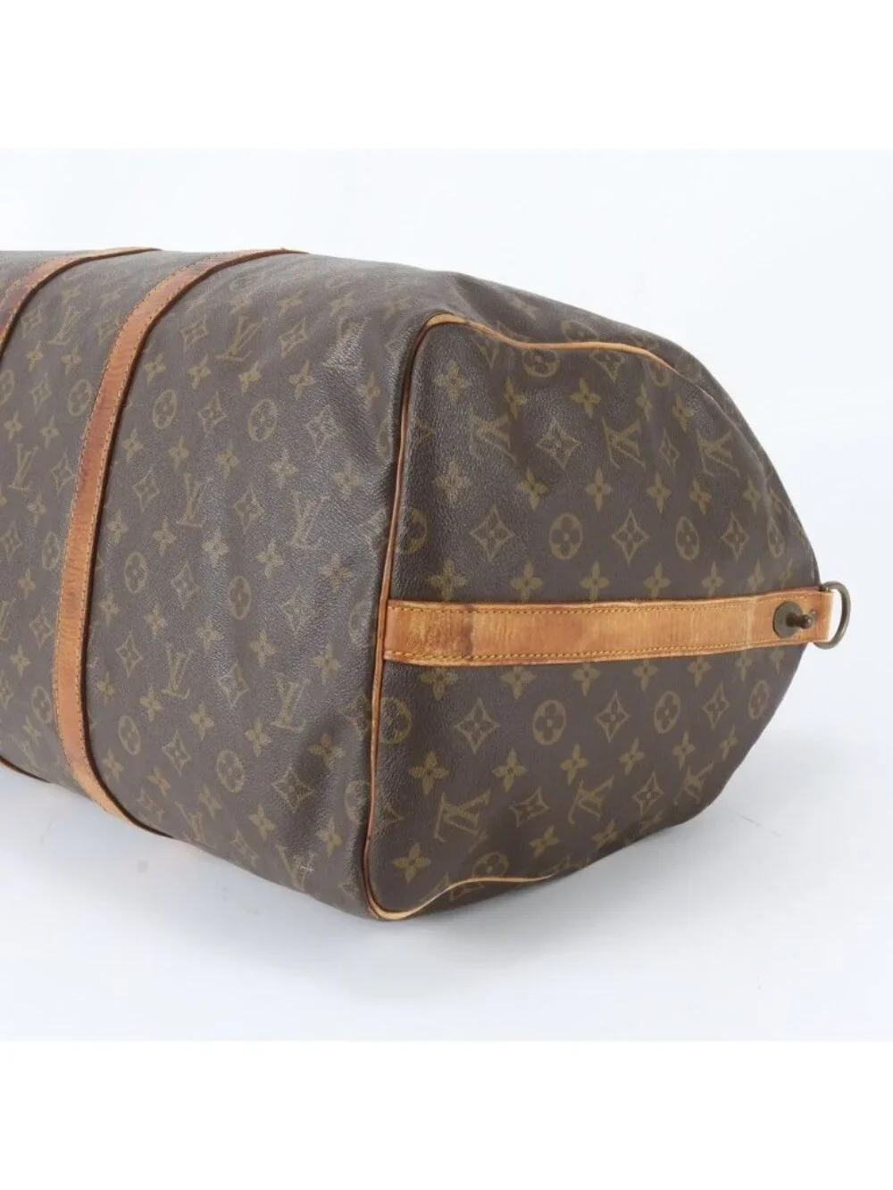 Louis Vuitton Monogram Keepall 55 Leather Boston Bag Tote Carry